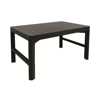 Stôl Keter Lyon z ratanu 116 x 72 x 40 – 66 cm,grafitová farba