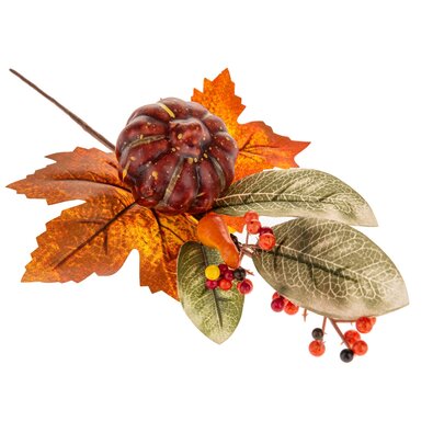 Set de 2 crengi de frunze de toamnă cu dovleac,24 cm