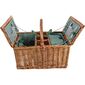 Arôme Coș de picnic pentru 4 persoane dungi verzi, 48 x 33 x 25 cm