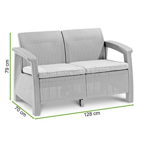 Keter Gartensofa Corfu 128 x 70 x 79 cm, braun