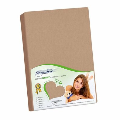 Bellatex Jersey prestieradlo na vysoký matrac Kamilka kávová, 90 x 200 cm