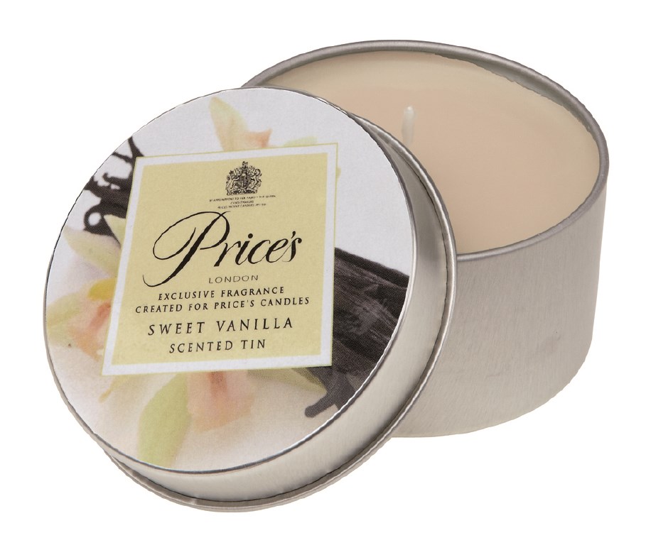 Price´s vonná svička v plechu Sladká vanilka, 3 ks