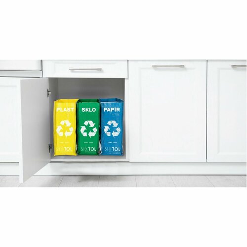 Sixtol Saci pentru deșeuri sortate SORT EASY 3 SLIM , 18 x 30 x 40 cm, 3 x 22 l, 3 buc