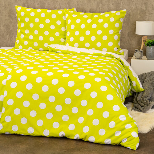 Lenjerie de pat din bumbac 4Home Buline verzi, 220 x 200 cm, 2 buc. 70 x 90 cm