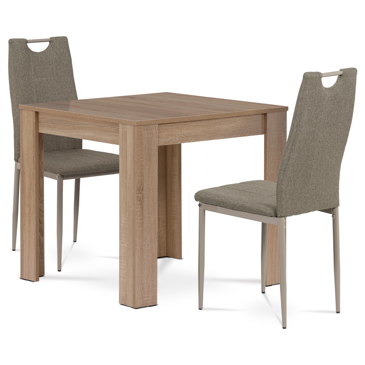 Jídelní set MDF se 2 židlemi, 80 x 80 x 75 cm,  dub Sonoma