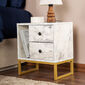 Măsuță de noptieră Glimmer Fressia Marble Gold