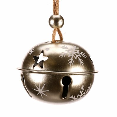 Set de clopoței de Crăciun pentru agățat, 12 buc.,metal, diametru 2 cm