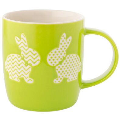 Altom Porcelánový hrnek Králíčci, 360 ml, zöld