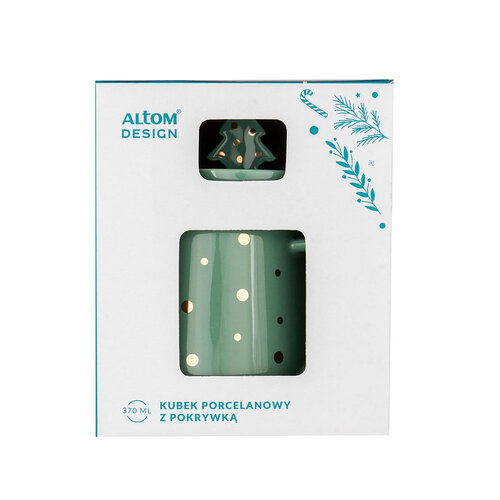 Altom Xmas tree porcelán bögre 370 ml, zöld