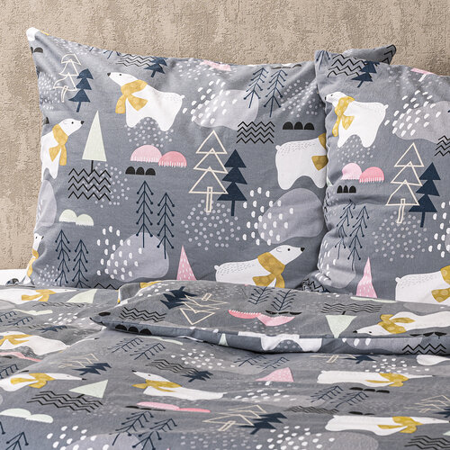 4Home Flanelno posteljnino Nordic Bear, 140 x 200cm, 70 x 90 cm