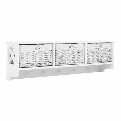 Hängeregal mit Körben Rafaello, Weiß