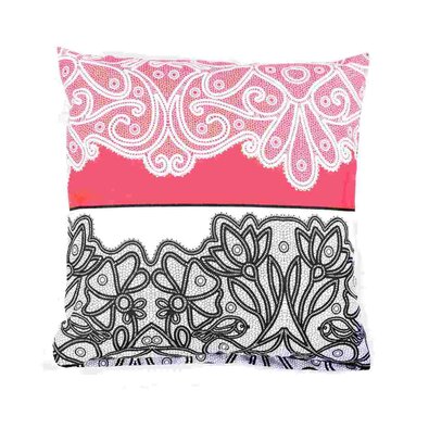 Dekokissenbezug Spitze Rotschwarz, 40 x 40 cm