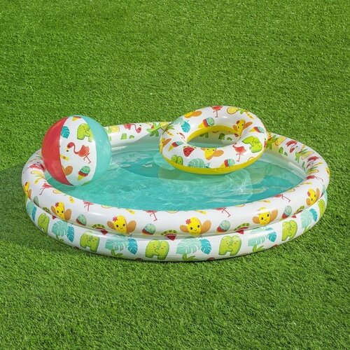 Bestway SET gonflabil - piscină 122 cm, cerc de înot 46 cm, minge 27 cm