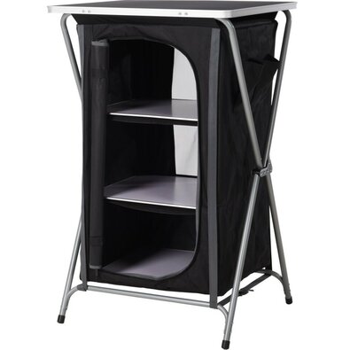ProGarden Sklopna omarica s polico za odlaganje,60 x 53 x 97 cm, črna