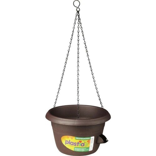 Plastia Önöntöző függesztett virágtartó barna, 25 cm átmérő