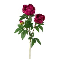 Floare artificială Bujor, roz închis, 70 cm