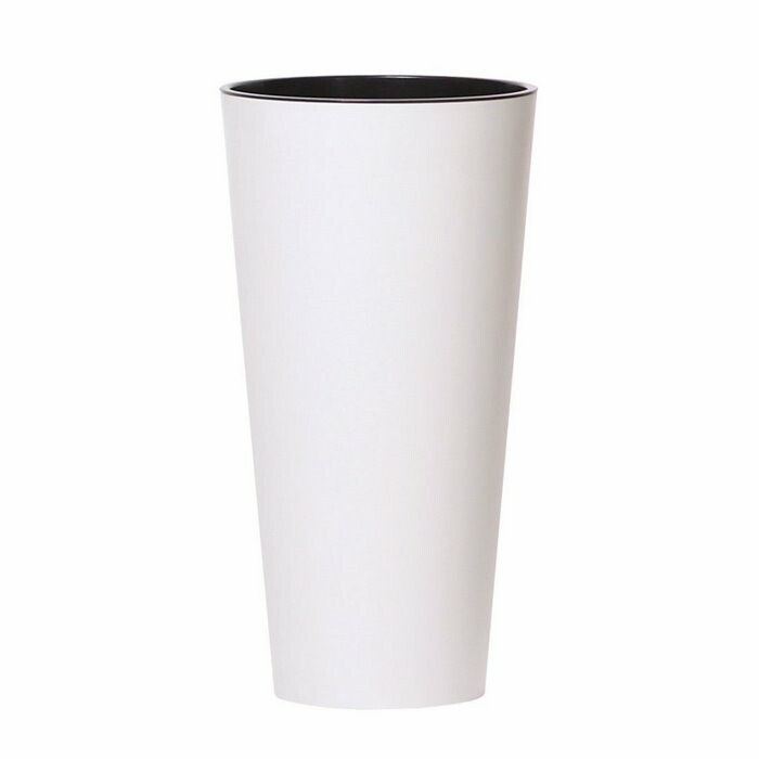 TUBUS SLIM virágtartó 30 cm betéttel, fehérmatt
