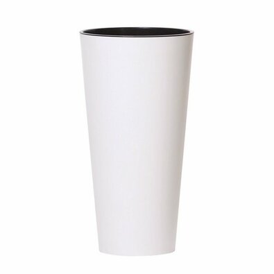 TUBUS SLIM virágtartó 30 cm betéttel, fehérmatt