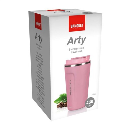 Banquet termohrnek potovalni ARTY 450 ml, roza