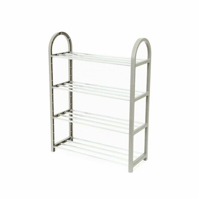 Compactor Vierstöckiges Schuhregal für 12 Paar Schuhe Poly , 49,5 x 18,4 x 65 cm