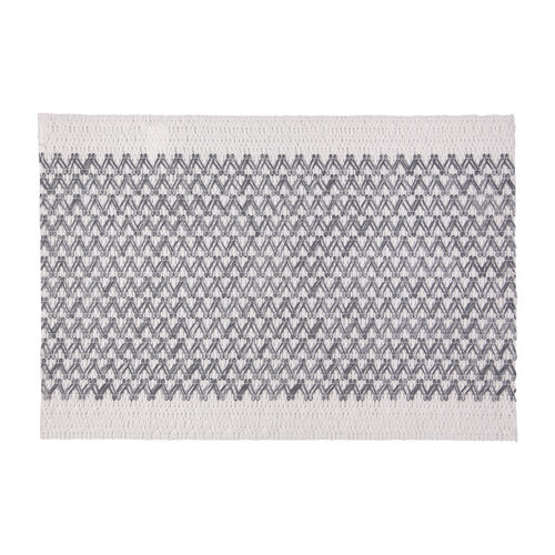 Platzdeckchen Elly Weiß-Dunkelgrau, 30 x 45 cm
