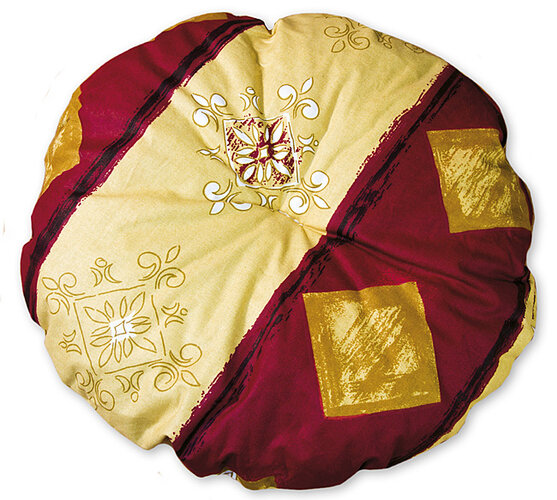 Rattanowy fotel papasan, beżowo-czerwonybordó - béžová