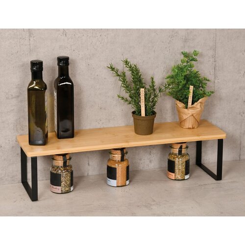 Kesper 58807 Konyhai polc bambusz/fém, 55 x 13,5 x 15 cm