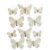Sada vianočných ozdôb Motýliky biela, 10 ks