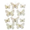Set of Christmas decorations Butterflies white, 10pcs