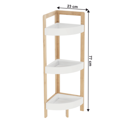 Kotni regal Fong, bambus, 23 x 23 x 77 cm