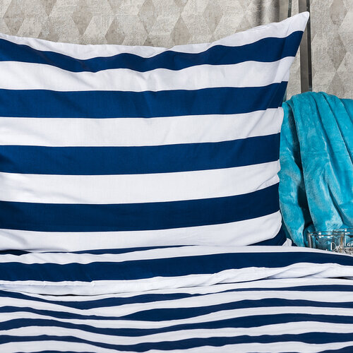 4Home lenjerie de pat Navy pentru 2 persoane, 220 x 200 cm, 2buc 70 x 90 cm