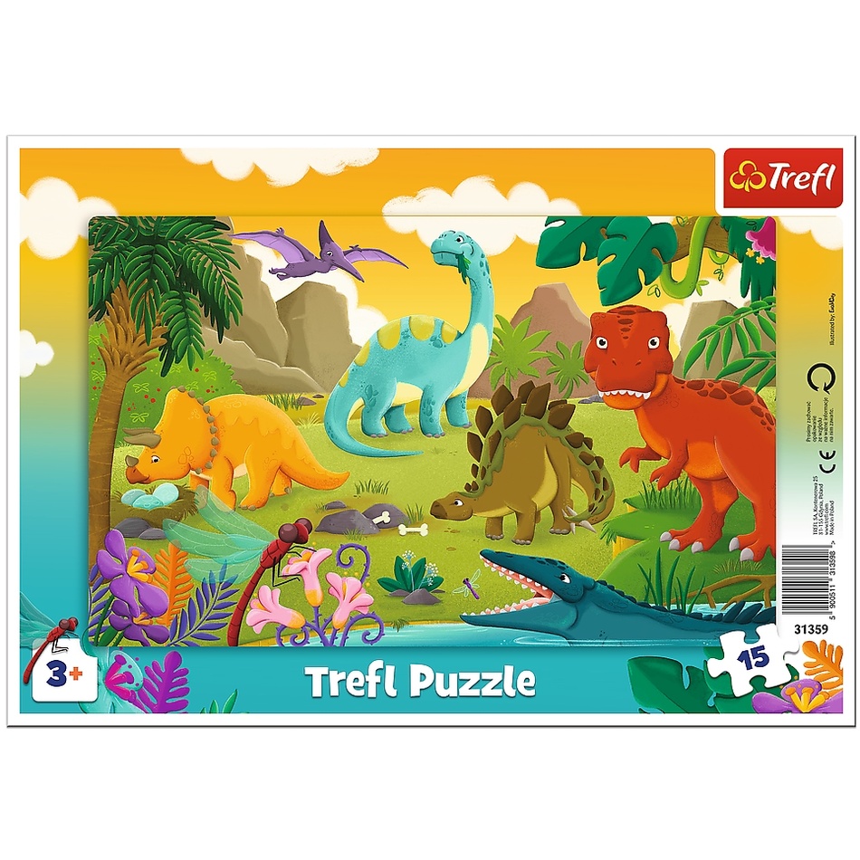 Obrázok Trefl puzzle Dinosaury - 15 dielikov