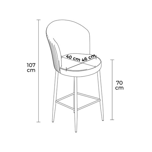 Barstuhl-Set Fora Grey, 6 Stück