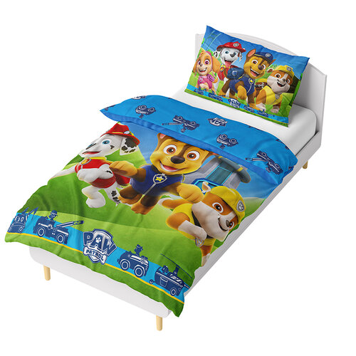 Carbotex Lenjerie de pat din microfibră Paw Patrol Running to the Rescue, 140 x 200 cm, 70 x 90 cm
