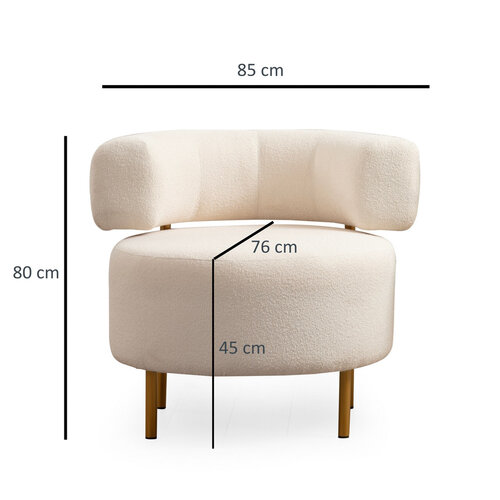 Polstersessel River Round White
