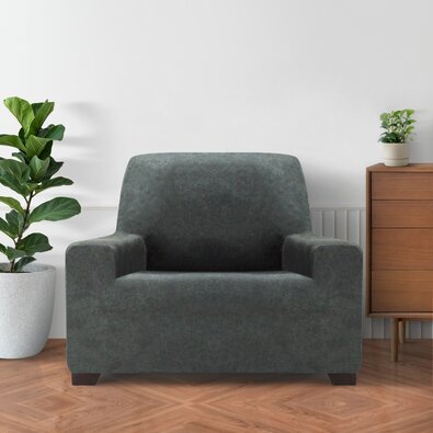 ESTIVELLA multielasztikus fotelhuzat, sötétszürke, 70-110 cm