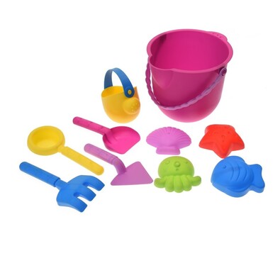 Set jucării de plajă Ocean 10 buc., roz