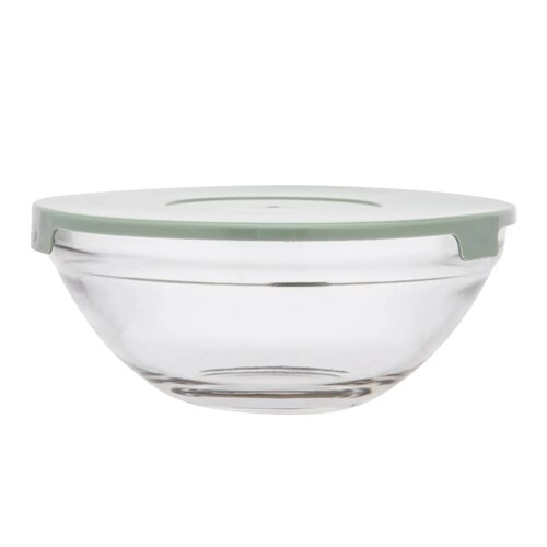 Altom Set of glass bowls with lids, green, 5 pcs