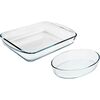 Pyrex Súprava sklenených pekáčov 2 ks, 3,7 l + 2,2 l