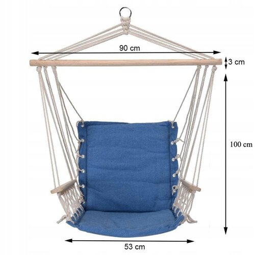 Visoki viseči ležalnik Comfortable modri, 100 x 53cm