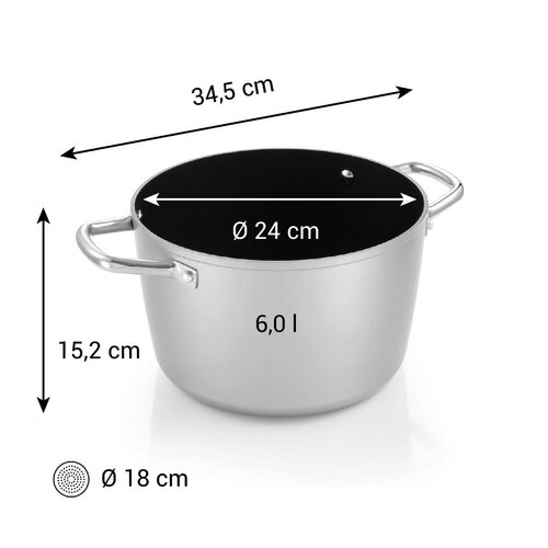 Tescoma GrandCHEF+ edény átmérője 24 cm, 6,0 l