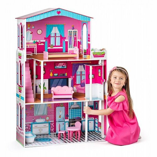Woody Buntes Haus Mirabella mit Aufzug, 74,5 x 30 x 116 cm
