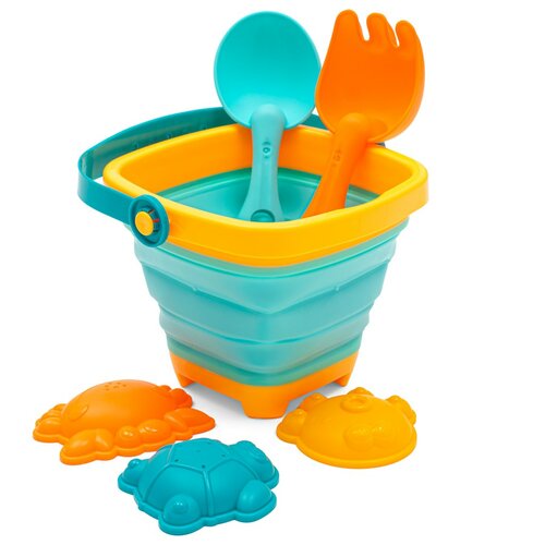 Baby Mix Składane wiaderko z zabawkami do piasku i wody, 5 szt.