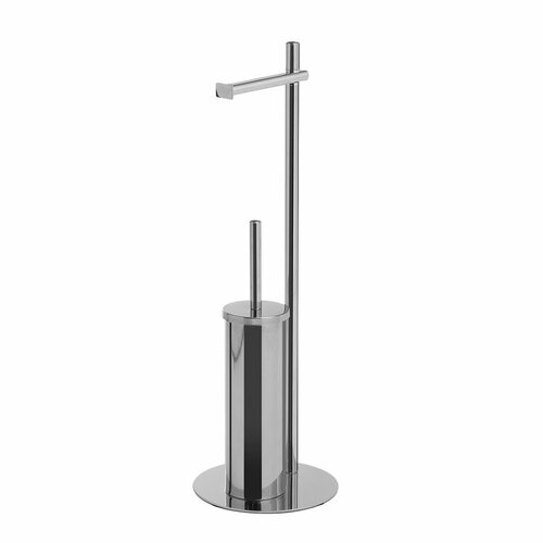 GEDY 143213 Circe suport cu suport pentru hârtieigienică și perie pentru WC, rotund, cromat