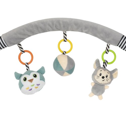 Baby Mix Jucărie pentru cărucior Șoricel șibufniță gri, 80 cm