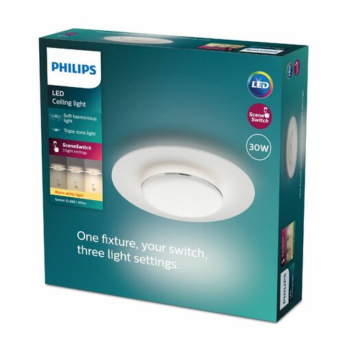 Philips 8720169195172 stropné LED svietidlo Garnet, biela, 1x 30 W 3100lm 2700K IP20
