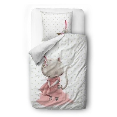 Butter Kings Satynowa pościel dziecięca do łóżeczka Little mouse, 100 x 130 cm, 40 x 60 cm
