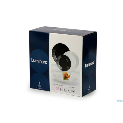 Luminarc Столовий набір з 18 предметів HARENA, чорно-білий