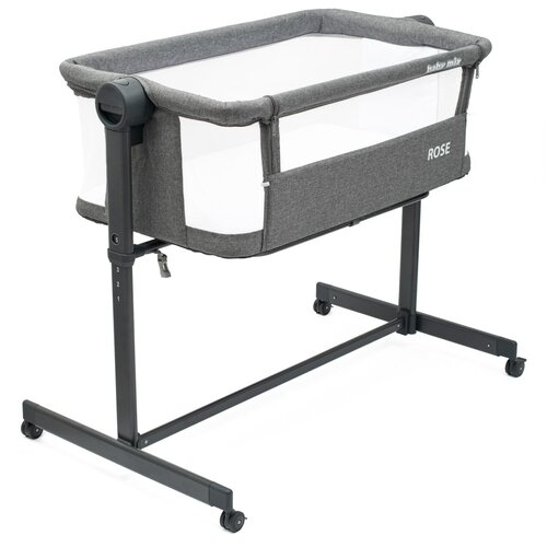 Baby Mix Pătuț suplimentar Rose gri, 84 x 80 x 52 cm