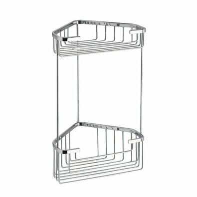 GEDY 2482 Dwupoziomowa półka narożna Smart 20 x32,5 x 15,1 cm, srebrna